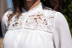 Mystree lace yoke blouse